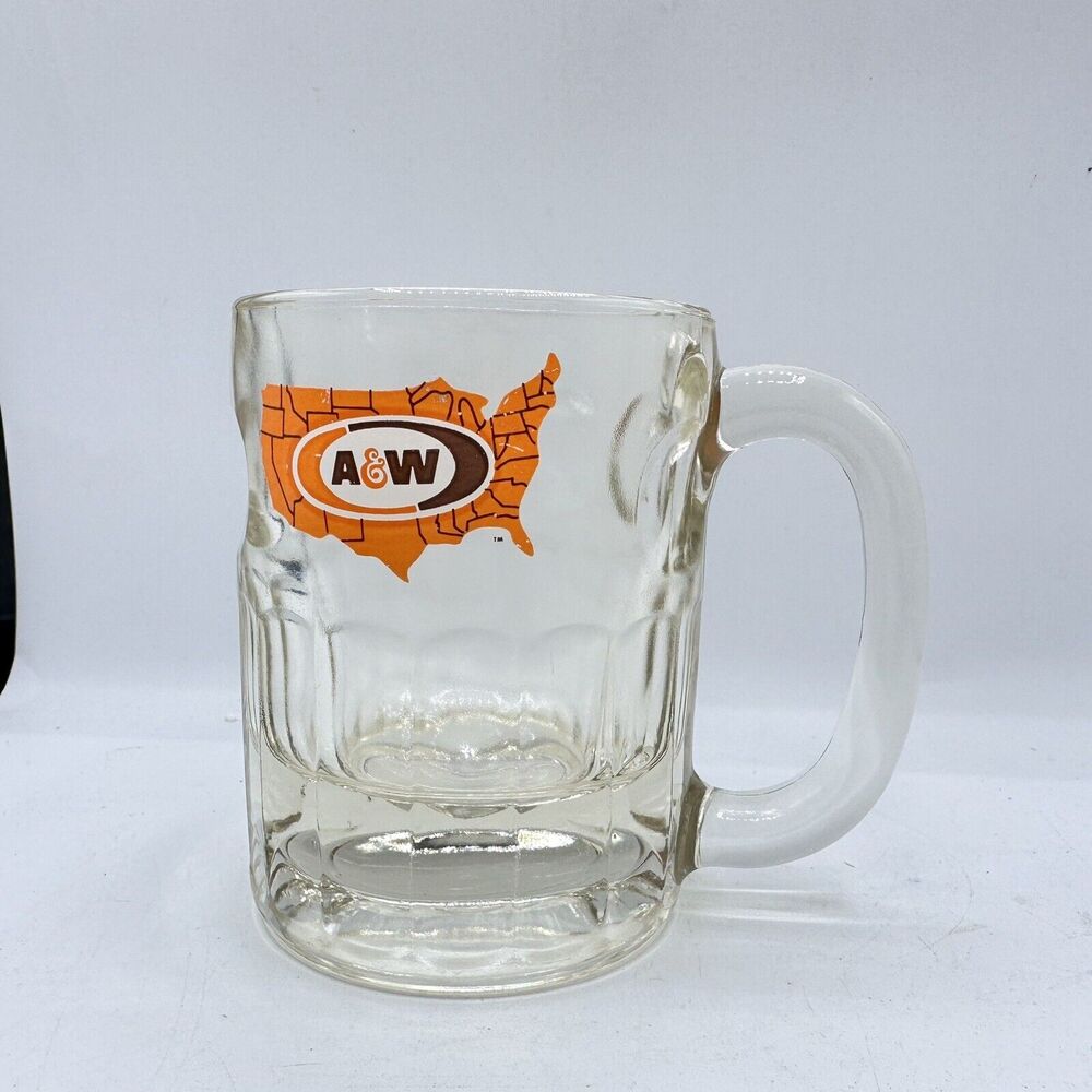Vintage A&W Glass Mug Heavy 4” Root beer Nostalgia Retro Restaurant - Picture 3 of 6